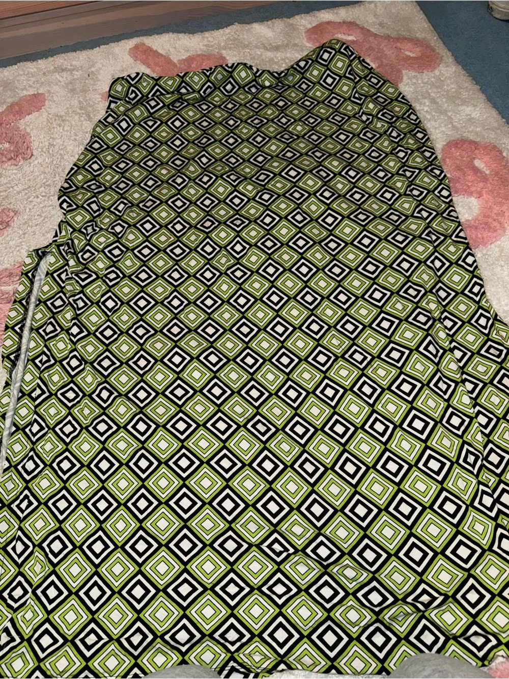 Michael Kors Green Diamond Print Maxi Skirt